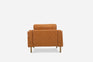 distressed vegan leather gold | Albany Armchair shown in distressed vegan leather with gold legs