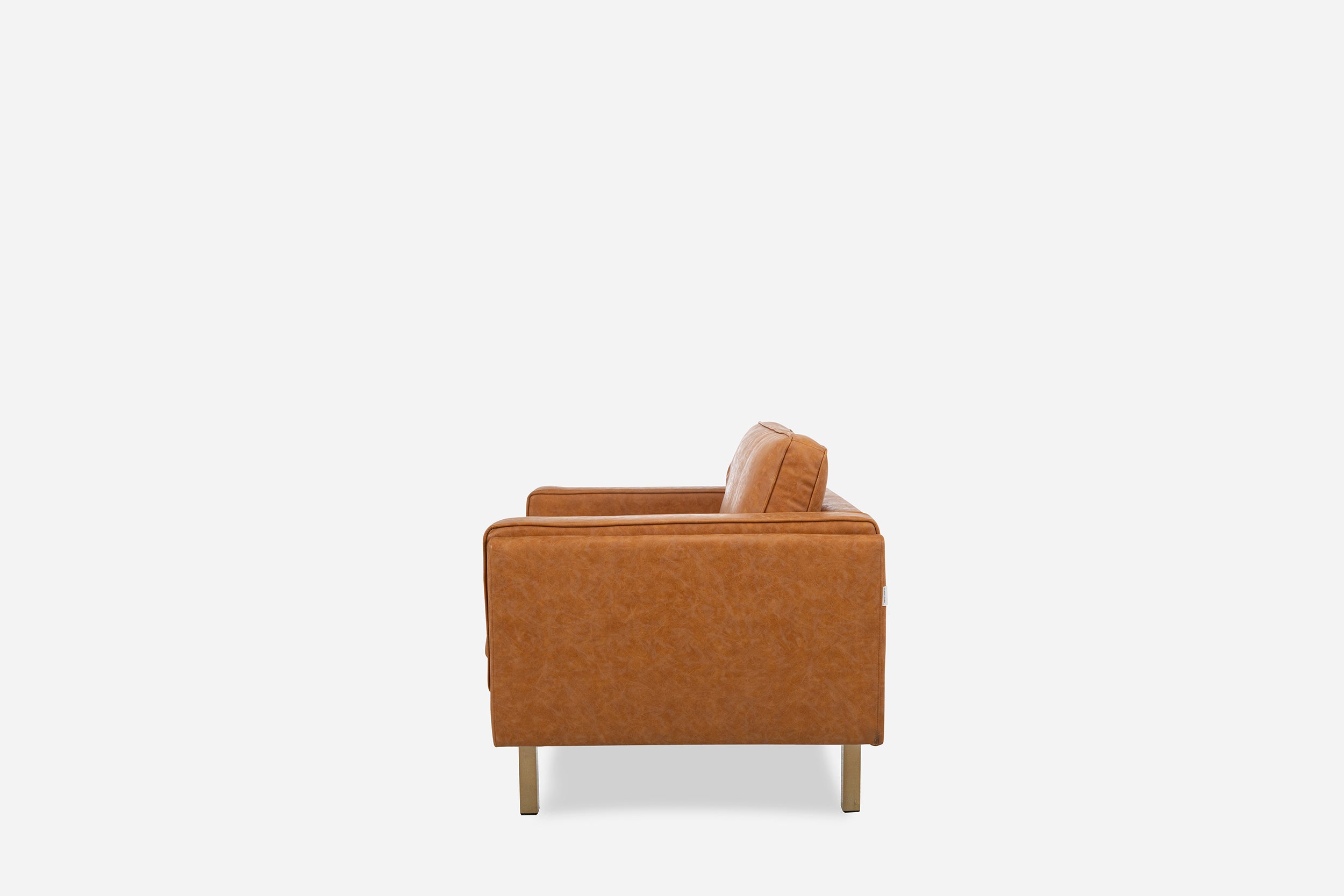 distressed vegan leather gold | Albany Armchair shown in distressed vegan leather with gold legs