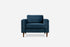 blue velvet walnut | Albany Armchair shown in blue velvet with walnut legs