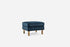 blue velvet gold | Albany Ottoman shown in blue velvet with gold legs