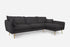 charcoal gold right facing | Park Sectional Sofa shown in charcoal with gold legs right facing