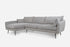grey fabric black left facing | Park Sectional Sofa shown in grey fabric with black legs left facing