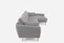grey textured weave Gold Right Facing | Park Sectional Sofa shown in grey textured weave with gold legs Right Facing