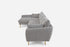 Grey Fabric Gold Left Facing | Park Sectional Sofa shown in Grey Fabric with gold legs Left Facing