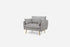 grey fabric gold | Park Armchair shown in grey fabric with gold legs