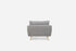 grey fabric gold | Park Armchair shown in grey fabric with gold legs