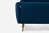 Blue Velvet Gold Left Facing | Park Sectional Sofa shown in Blue Velvet with gold legs Left Facing