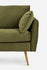 Olive Velvet Gold Left Facing | Park Sectional Sofa shown in Olive Velvet with gold legs Left Facing