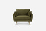 olive velvet gold | Park Armchair shown in olive velvet with gold legs