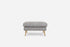 grey fabric gold | Park Ottoman shown in grey fabric with gold legs