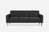 charcoal gold | Front view of the Albany sleeper sofa in charcoal with gold legs
