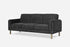 charcoal gold | Side view of the Albany sleeper sofa in charcoal with gold legs