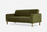 olive velvet gold | Side view of the Albany sleeper sofa in olive velvet with gold legs