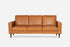 distressed vegan leather walnut | Front view of the Albany sleeper sofa in vegan leather with walnut legs
