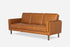 distressed vegan leather gold | Side view of the Albany sleeper sofa in vegan leather with gold legs