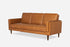 distressed vegan leather walnut | Side view of the Albany sleeper sofa in vegan leather with walnut legs