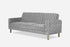 grey fabric gold | Side view of the Albany sleeper sofa in grey with gold legs