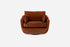 Rust velvet | Front view of the Park swivel armchair in rust velvet
