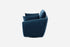 blue velvet | Lateral view of the Park swivel armchair in blue velvet