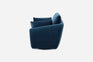 blue velvet | Lateral view of the Park swivel armchair in blue velvet