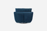 blue velvet | Back view of the Park swivel armchair in blue velvet