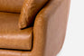 distressed vegan leather | Detail of the Park swivel armchair in distressed vegan leather