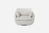 white bouclé | Front view of the Park swivel armchair in bouclé