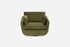Olive Velvet | Front view of the Park swivel armchair in olive velvet