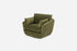 Olive Velvet | Side view of the Park swivel armchair in olive velvet