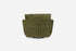 Olive Velvet | Back view of the Park swivel armchair in olive velvet