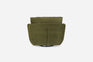 olive velvet | Back view of the Park swivel armchair in olive velvet