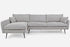 grey fabric black left facing | Park Sectional Sofa shown in grey fabric with black legs left facing