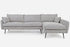 grey fabric right facing black | Park Sectional Sofa shown in grey fabric right facing with black legs